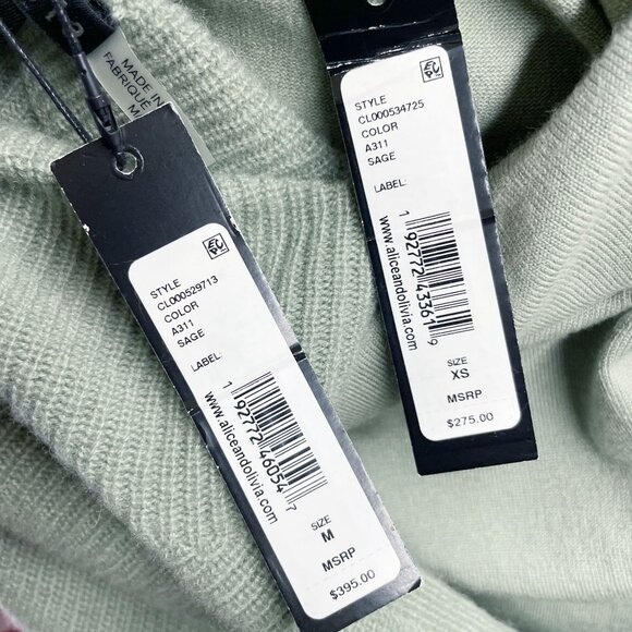 NEW Alice + Olivia Caprice Drop Shoulder Tunic Sweater Wide Leg Knit Pants Sage - Picture 11 of 13